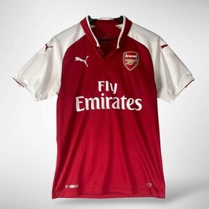 Arsenal FC 2017-18 Home Soccer Jersey Puma Fly Emirates Men's Small Red Athletic